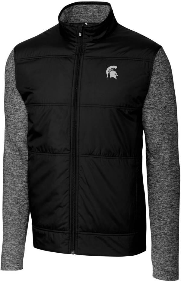 Cutter & Buck Men's Michigan State Spartans Stealth Full-Zip Black Jacket