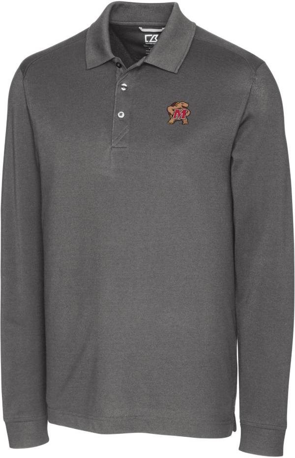 Cutter & Buck Men's Maryland Terrapins Grey Advantage Long Sleeve Polo product image
