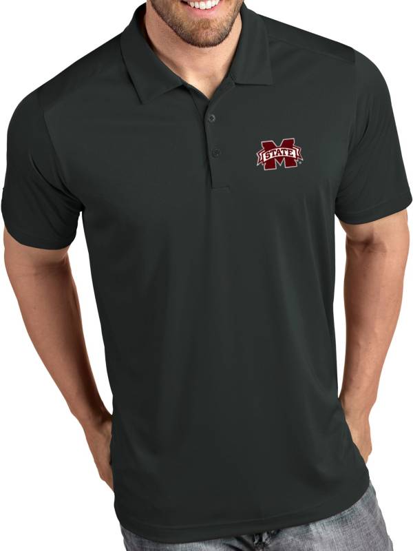 Antigua Men's Mississippi State Bulldogs Grey Tribute Performance Polo product image