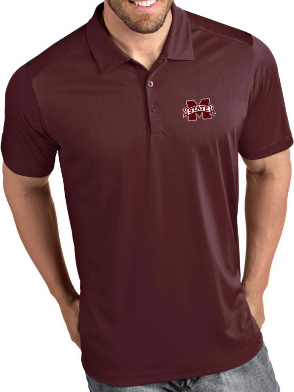 Antigua Men's Mississippi State Bulldogs Maroon Tribute Performance Polo