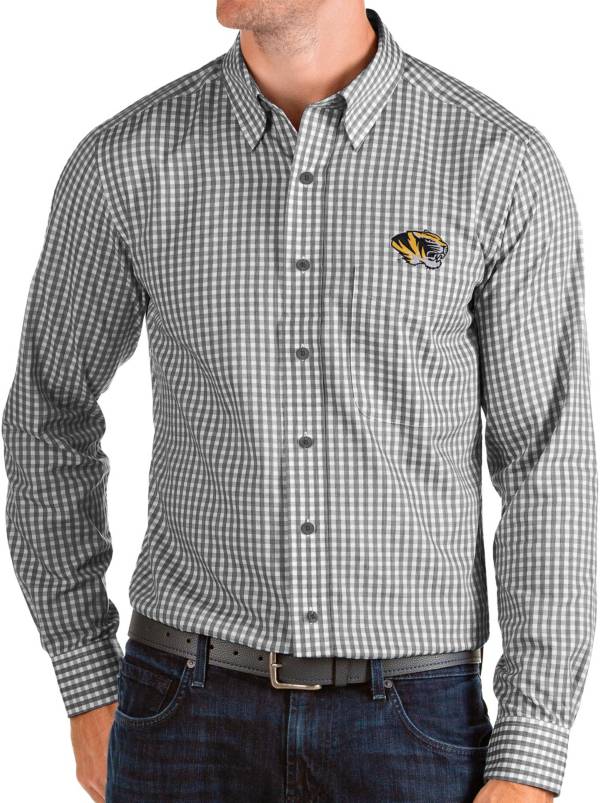 Antigua Men's Missouri Tigers Structure Button Down Long Sleeve Black Shirt