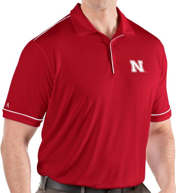 Antigua Men's Nebraska Cornhuskers Scarlet Salute Performance Polo