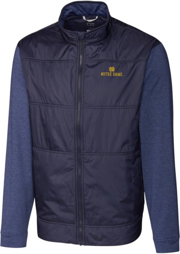 Cutter & Buck Men's Notre Dame Fighting Irish Navy Stealth Full-Zip Jacket