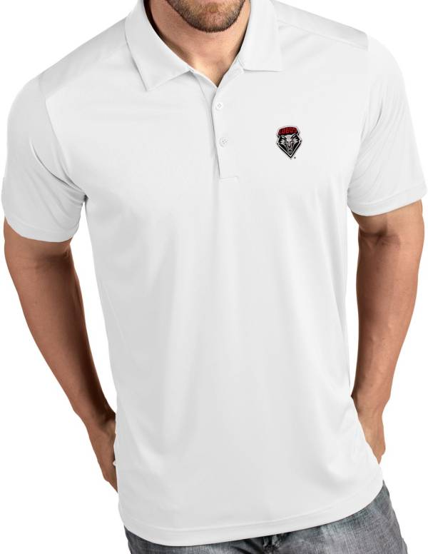 Antigua Men's New Mexico Lobos Tribute Performance White Polo