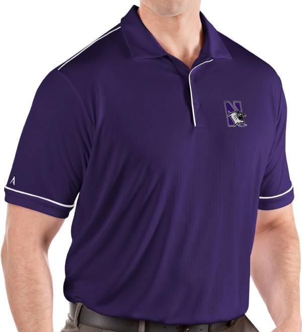 Antigua Men's Northwestern Wildcats Purple Salute Performance Polo