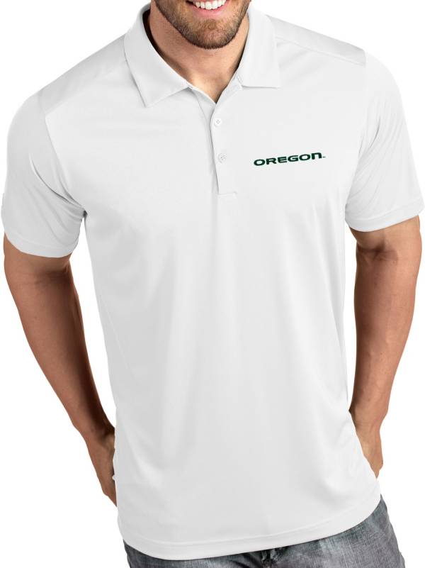 Antigua Men's Oregon Ducks Tribute Performance White Polo