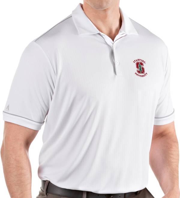 Antigua Men's Stanford Cardinal Salute Performance White Polo