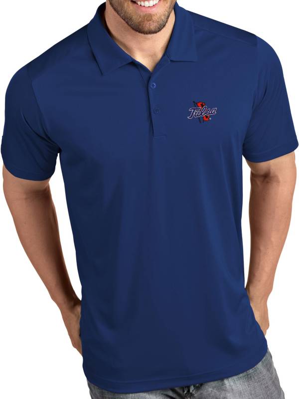 Antigua Men's Tulsa Golden Hurricane Blue Tribute Performance Polo