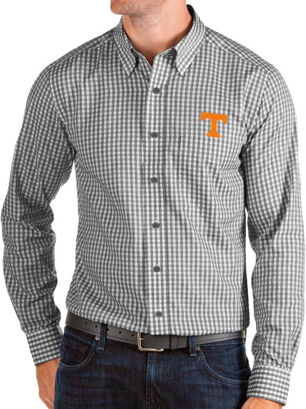 Antigua Men's Tennessee Volunteers Structure Button Down Long Sleeve Black Shirt