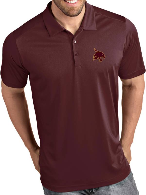 Antigua Men's Texas State Bobcats Maroon Tribute Performance Polo