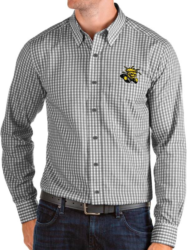 Antigua Men's Wichita State Shockers Structure Button Down Long Sleeve Black Shirt