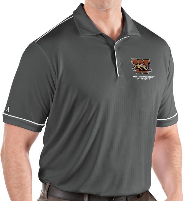 Antigua Men's Western Michigan Broncos Grey Salute Performance Polo