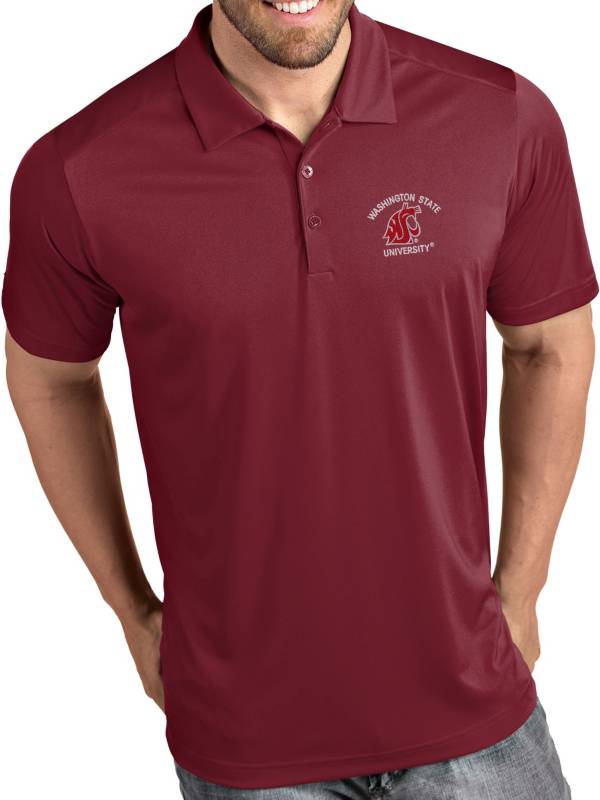 Antigua Men's Washington State Cougars Crimson Tribute Performance Polo