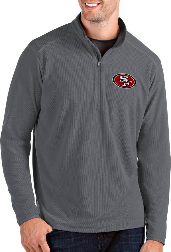 Antigua Men's San Francisco 49ers Glacier Grey Quarter-Zip Pullover
