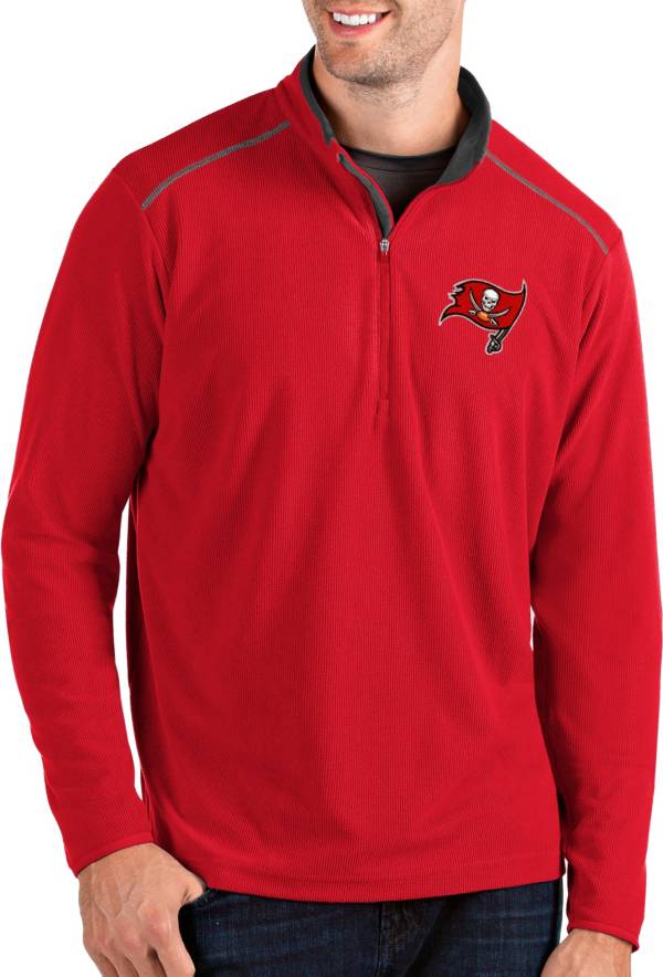 Antigua Men's Tampa Bay Buccaneers Glacier Red Quarter-Zip Pullover