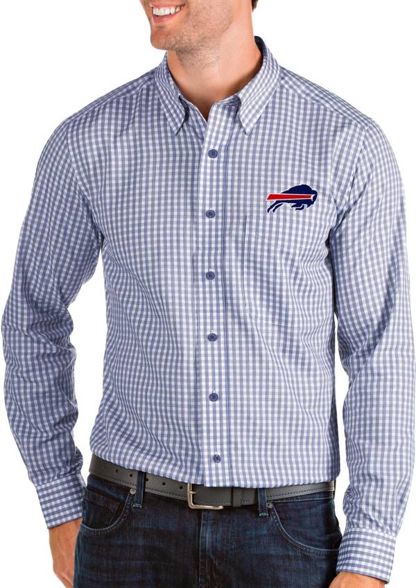 Antigua Men's Buffalo Bills Structure Button Down Royal Dress Shirt