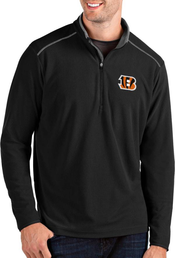 Antigua Men's Cincinnati Bengals Glacier Black Quarter-Zip Pullover