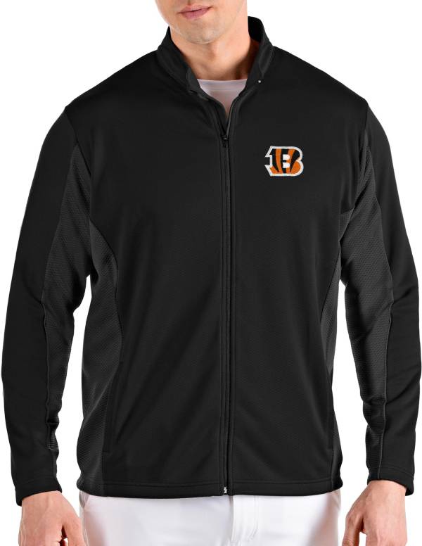 Antigua Men's Cincinnati Bengals Passage Black Full-Zip Jacket