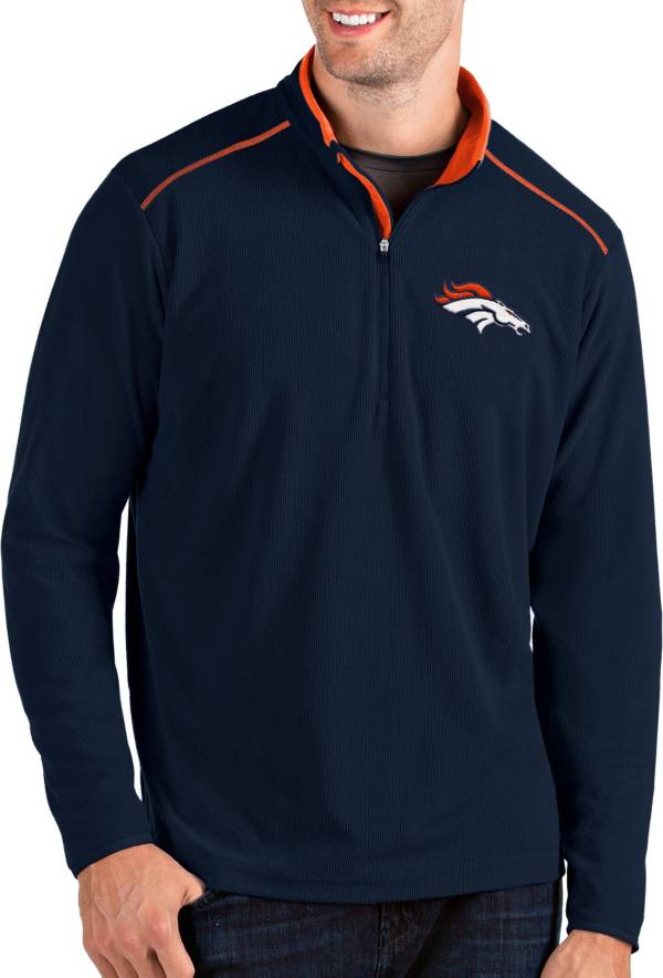 Antigua Men's Denver Broncos Glacier Navy Quarter-Zip Pullover