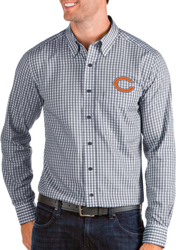 Antigua Men's Chicago Bears Structure Button Down Navy Dress Shirt product image