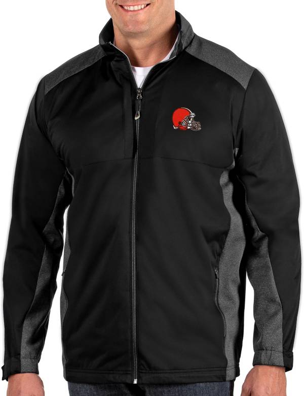 Antigua Men's Cleveland Browns Revolve Black Full-Zip Jacket product image