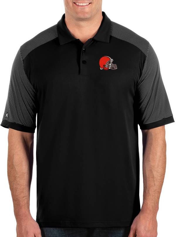 Antigua Men's Cleveland Browns Engage Performance Black Polo