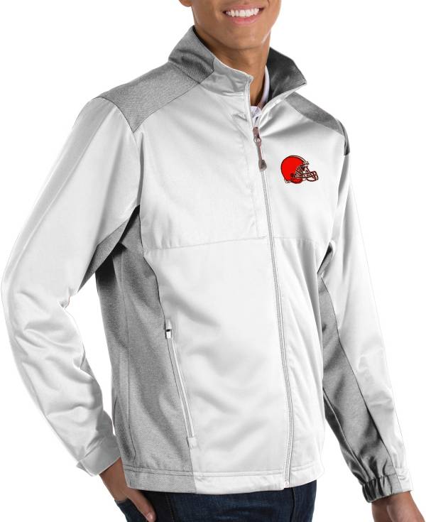 Antigua Men's Cleveland Browns Revolve White Full-Zip Jacket