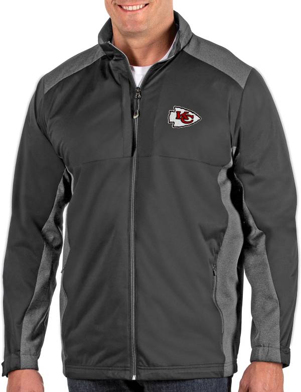 Antigua Men's Kansas City Chiefs Revolve Charcoal Full-Zip Jacket