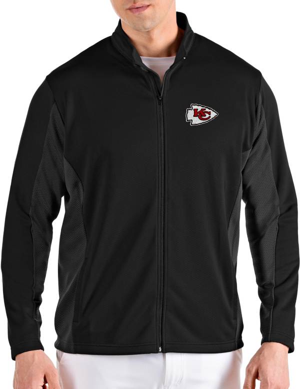 Antigua Men's Kansas City Chiefs Passage Black Full-Zip Jacket