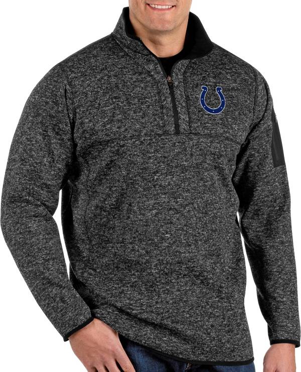 Antigua Men's Indianapolis Colts Fortune Black Quarter-Zip Pullover