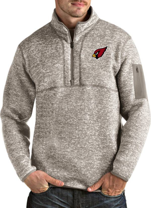 Antigua Men's Arizona Cardinals Fortune Quarter-Zip Oatmeal Pullover