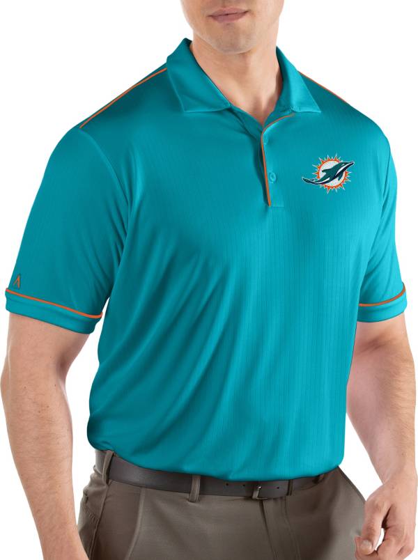 Antigua Men's Miami Dolphins Salute Aqua Polo