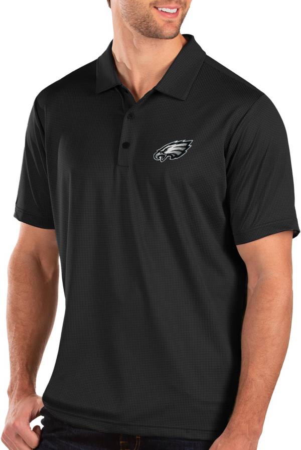 Antigua Men's Philadelphia Eagles Balance Black Polo
