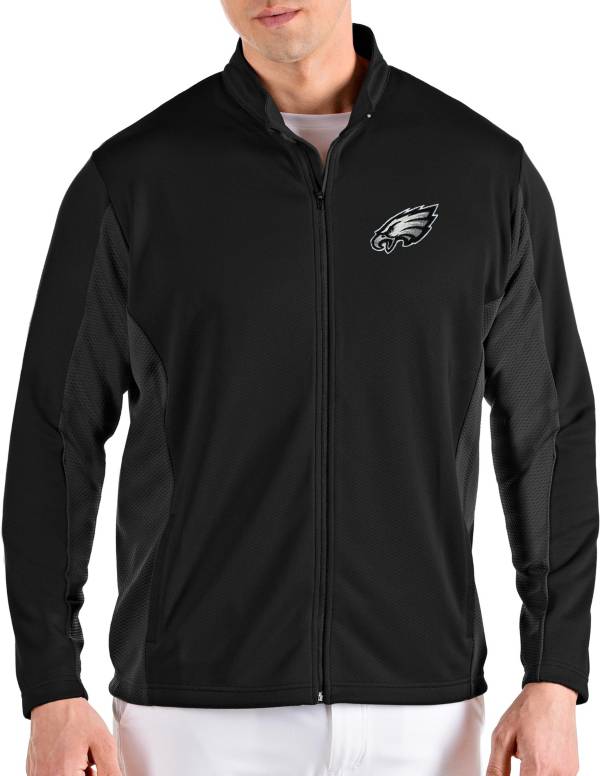 Antigua Men's Philadelphia Eagles Passage Black Full-Zip Jacket