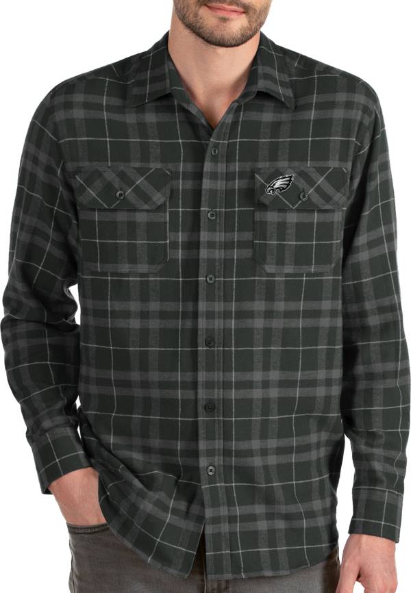 Antigua Men's Philadelphia Eagles Stance Long-Sleeve Flannel Top