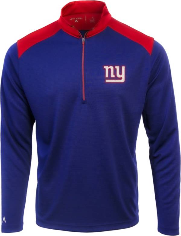 Antigua Men's New York Giants Velocity Royal Quarter-Zip Pullover
