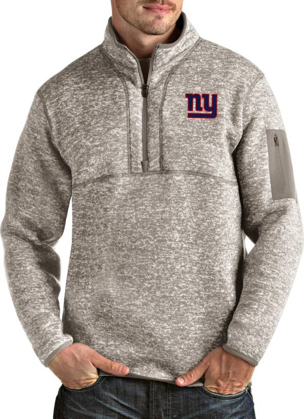 Antigua Men's New York Giants Fortune Quarter-Zip Oatmeal Pullover