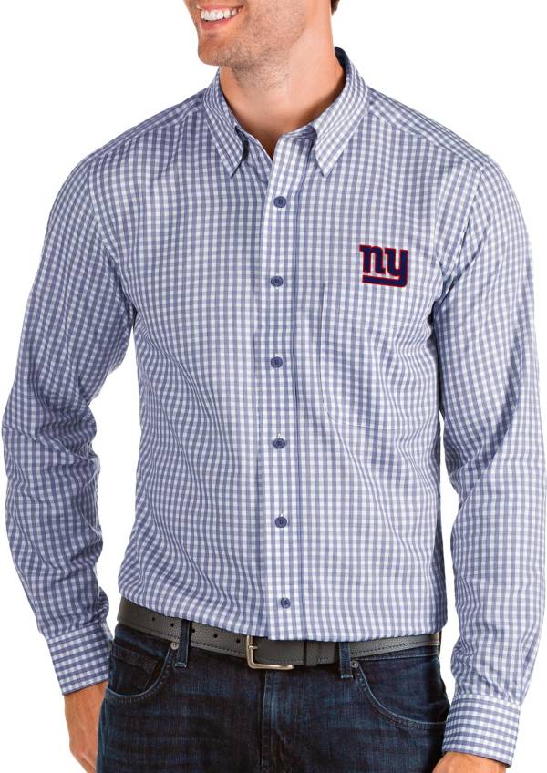 Antigua Men's New York Giants Structure Button Down Royal Dress Shirt product image