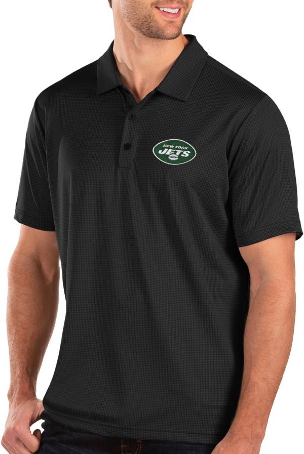 Antigua Men's New York Jets Balance Black Polo