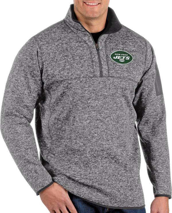 Antigua Men's New York Jets Fortune Grey Pullover Jacket