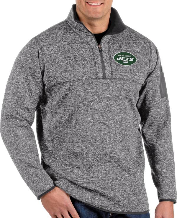 Antigua Men's New York Jets Fortune Grey Pullover Jacket