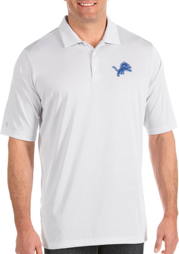 Antigua Men's Detroit Lions Quest White Polo