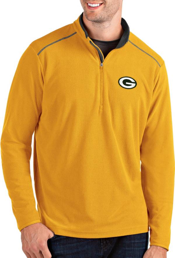 Antigua Men's Green Bay Packers Glacier Gold Quarter-Zip Pullover