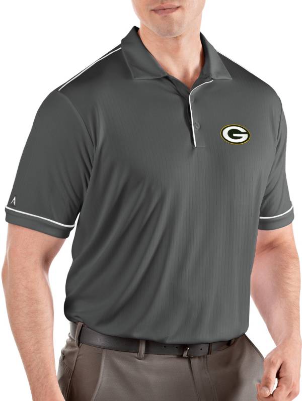 Antigua Men's Green Bay Packers Salute Grey Polo product image