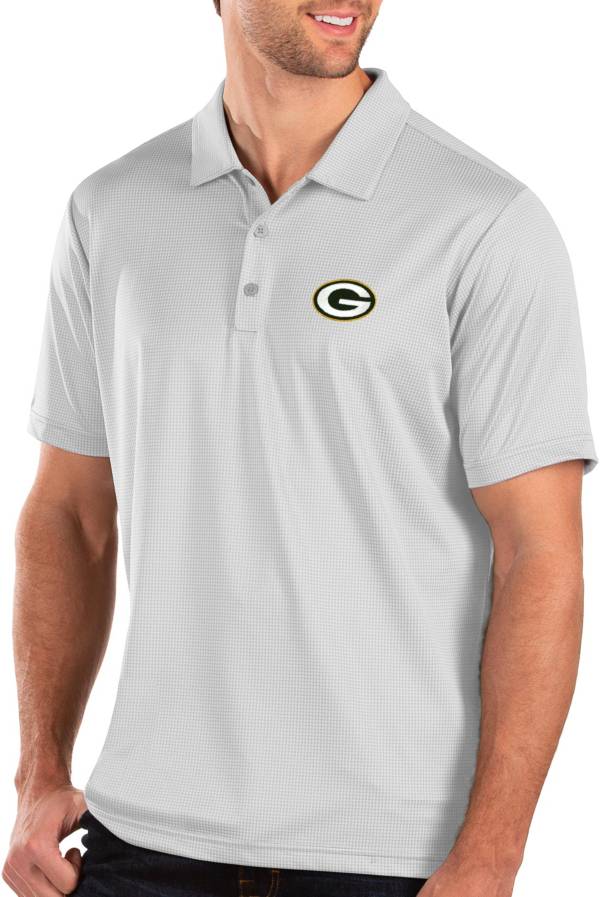 Antigua Men's Green Bay Packers Balance White Polo product image