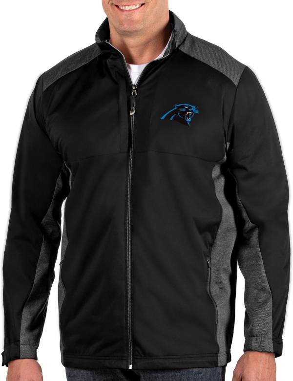 Antigua Men's Carolina Panthers Revolve Black Full-Zip Jacket