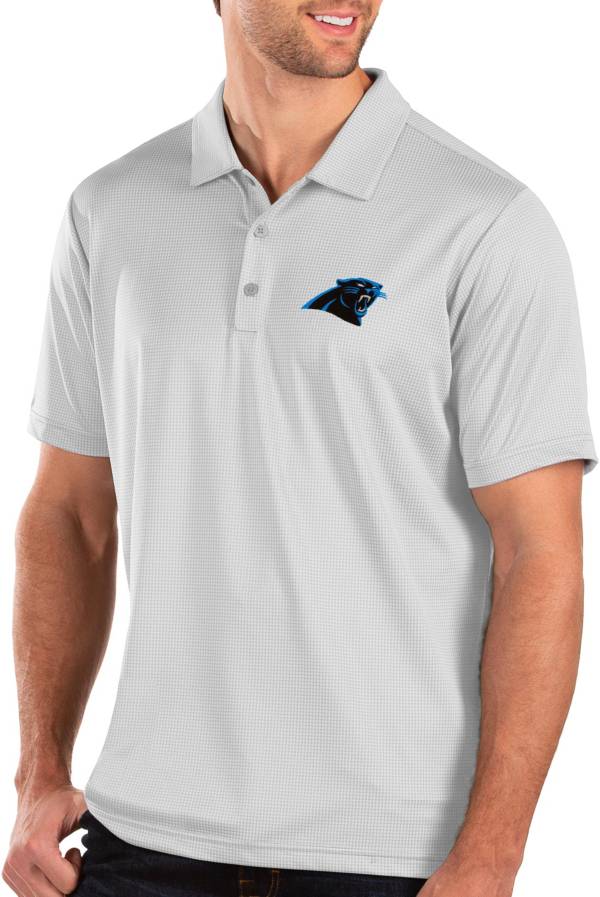 Antigua Men's Carolina Panthers Balance White Polo