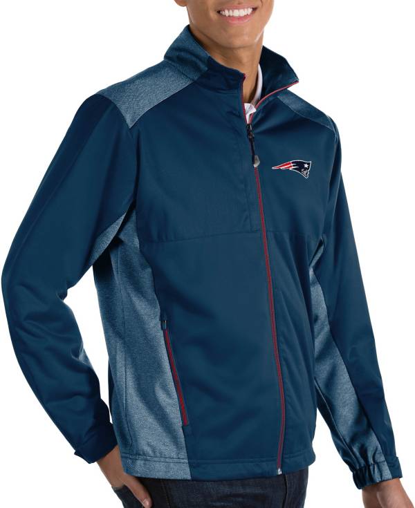 Antigua Men's New England Patriots Revolve Navy Full-Zip Jacket product image