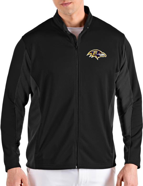 Antigua Men's Baltimore Ravens Passage Black Full-Zip Jacket