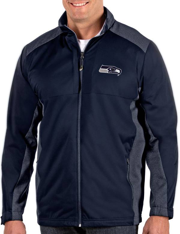 Antigua Men's Seattle Seahawks Revolve Navy Full-Zip Jacket